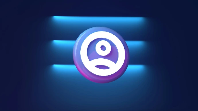 a blue and white logo